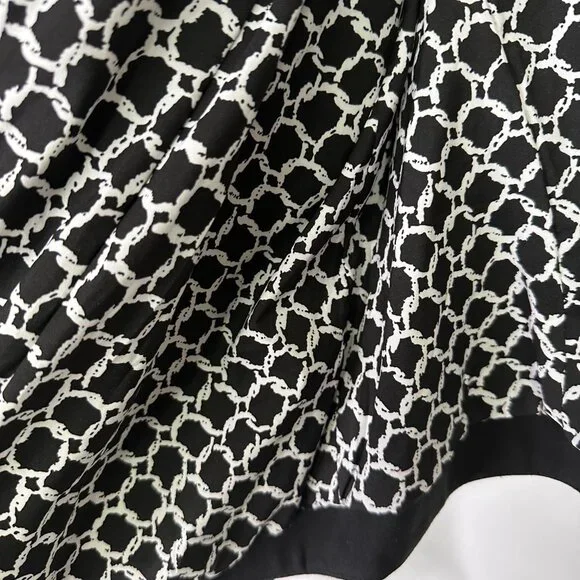 Black Cropped Open Front Blazer Pattern Lining Officecore Quiet Luxury 80's - Picture 4 of 7